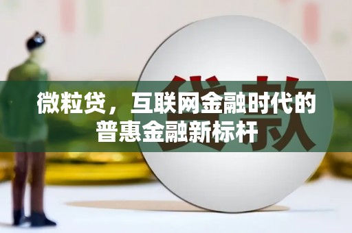 天桥微粒贷，互联网金融时代的普惠金融新标杆