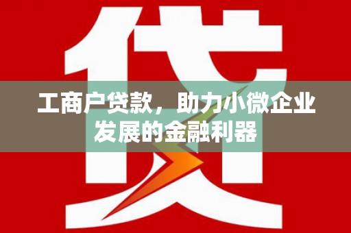 天桥工商户贷款，助力小微企业发展的金融利器