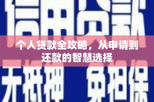 天桥个人贷款全攻略，从申请到还款的智慧选择