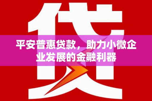 天桥平安普惠贷款，助力小微企业发展的金融利器