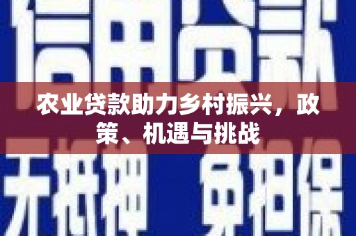 天桥农业贷款助力乡村振兴，政策、机遇与挑战