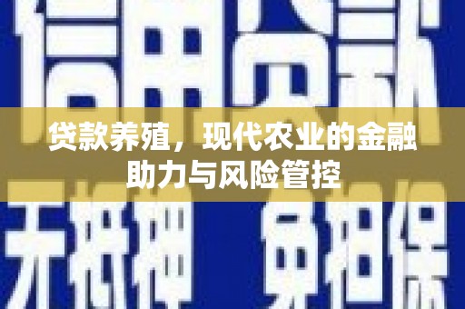 天桥贷款养殖，现代农业的金融助力与风险管控