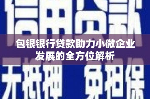 天桥包银银行贷款助力小微企业发展的全方位解析 天桥包银银行贷款助力小微企业发展的全方位解析
