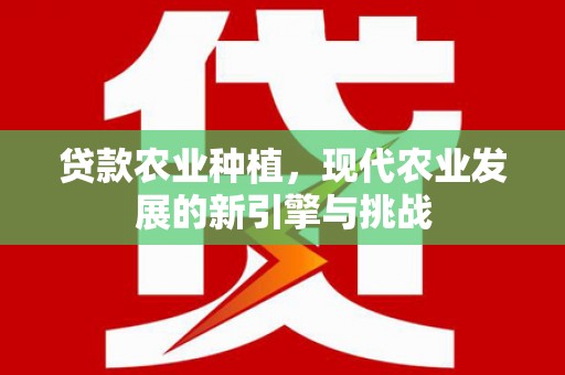 天桥贷款农业种植，现代农业发展的新引擎与挑战