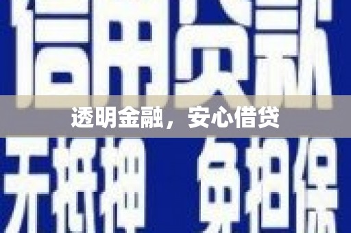 天桥透明金融，安心借贷